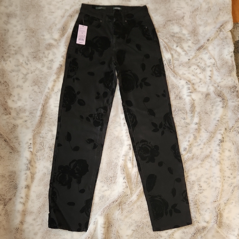 Target Black Jeans with Floral Design